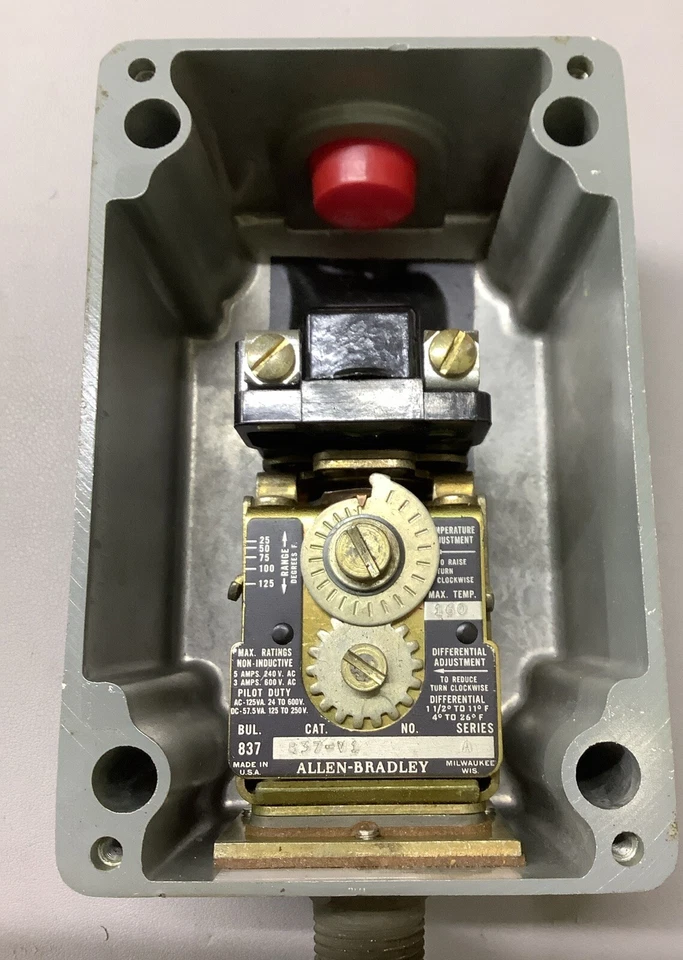 Allen-Bradley 837-V1 Temperature Control Switch 25°-125° (b496) - Image 2 of 4