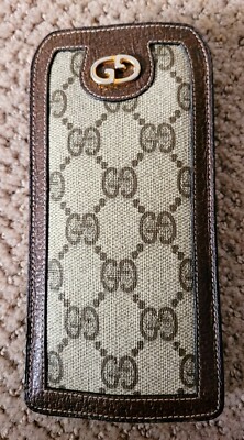 Gucci Dark Brown Monogram Glasses Holder Gucci GG Supreme canvas glasses case Gucci main image 3