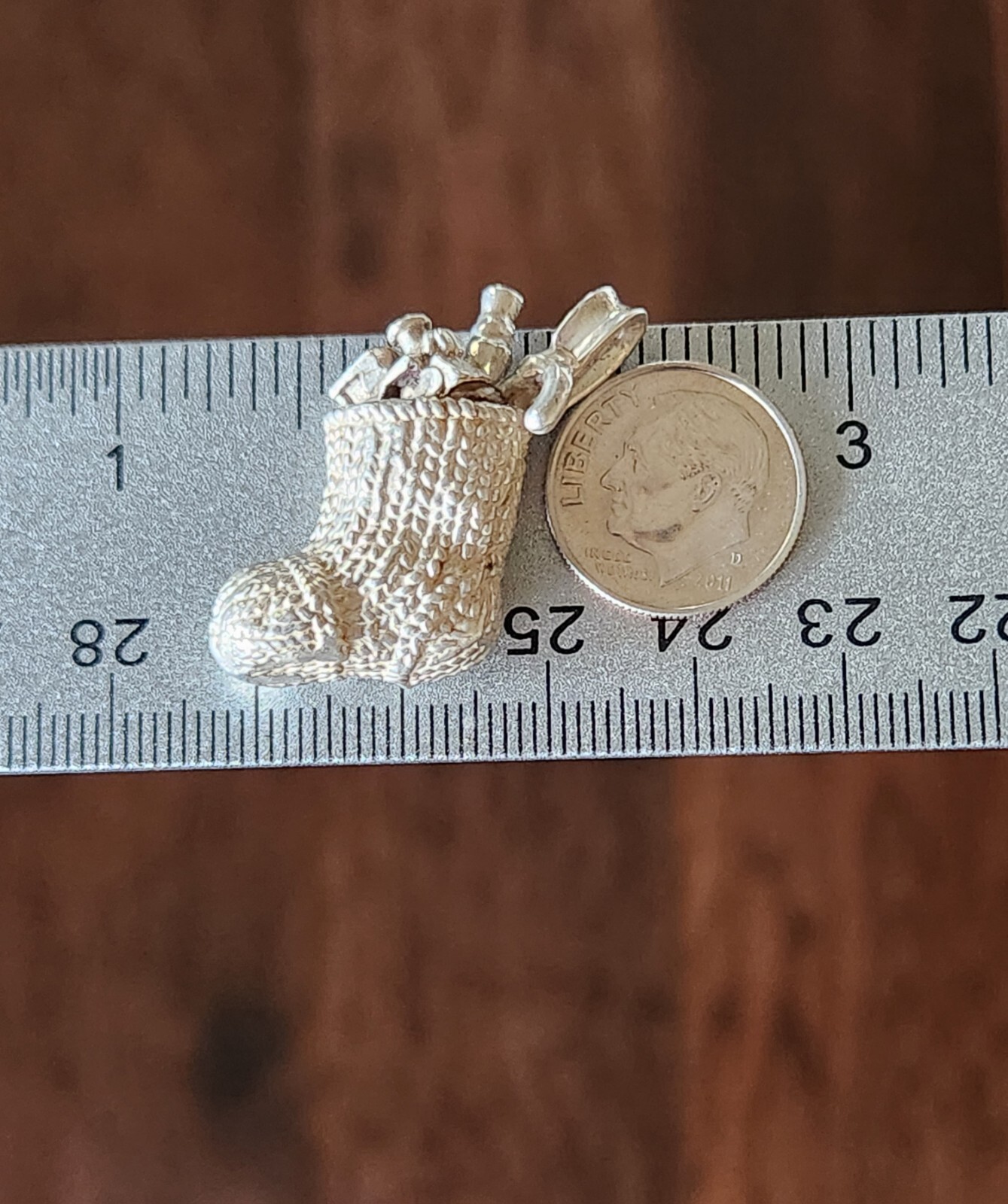 Christmas Stocking Solid 925 Sterling Silver Heav… - image 11