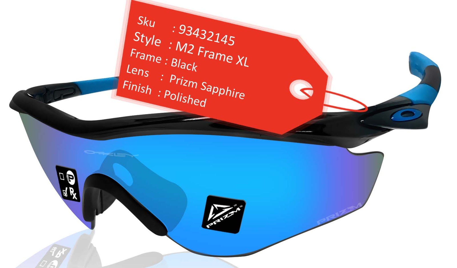 Oakley M2 Frame XL sunglasses Black Frame Prizm Sapphire Len