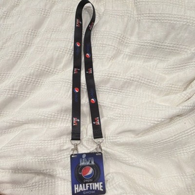 Pepsi Super Bowl Halftime Show NFL Football Souvenir Badge Lanyard Black Blue