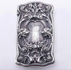 1899 Battin & Co. Sterling Silver Antique Match Safe, Lion Motif Vesta Case, Mon
