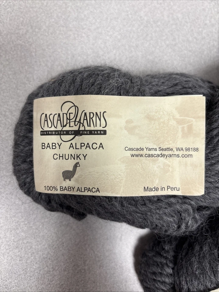 NEW CASCADE YARN  baby alpaca chunky color #0570 gray 100gr/ 108 yard - Image 3 of 4