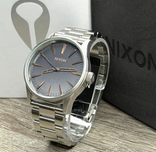 NEW✅ Nixon Sentry 38 SS Silver Brushed Steel Men's Watch A450-2064-00 $275
