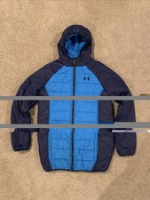 Boys Under Armour Storm Coldgear Puffer Jacket Youth L YLG Blue Hooded