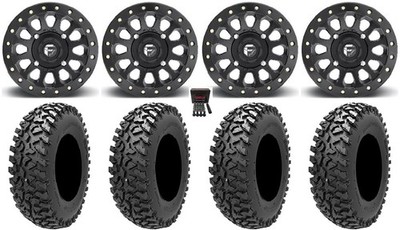 Fuel Vector Bdlk 15'' Wheels Bk 32'' Rampage Fury Tires Can-Am Commander Maverick