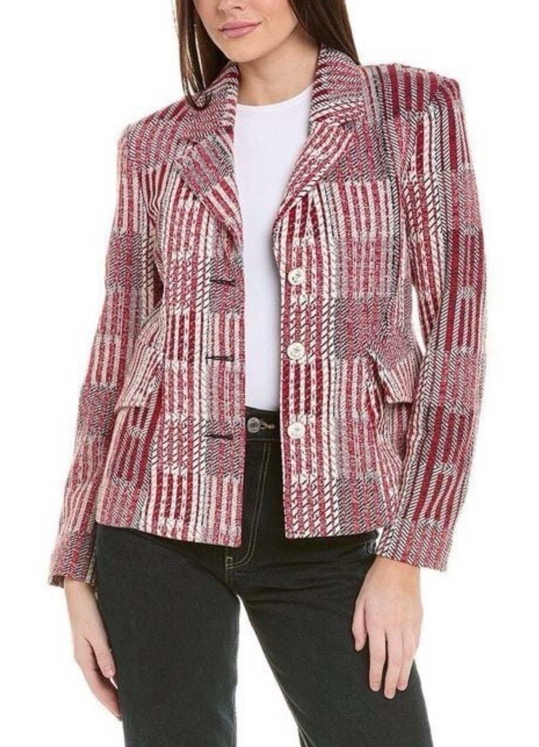 Cabi Patchwork Blazer Jacket #6028 Red White Blue… - image 4