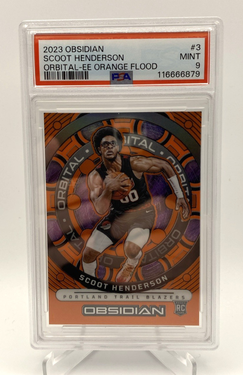 2023 Obsidian Scoot Henderson Orbital-EE Orange Flood 32/75 #3 PSA 9