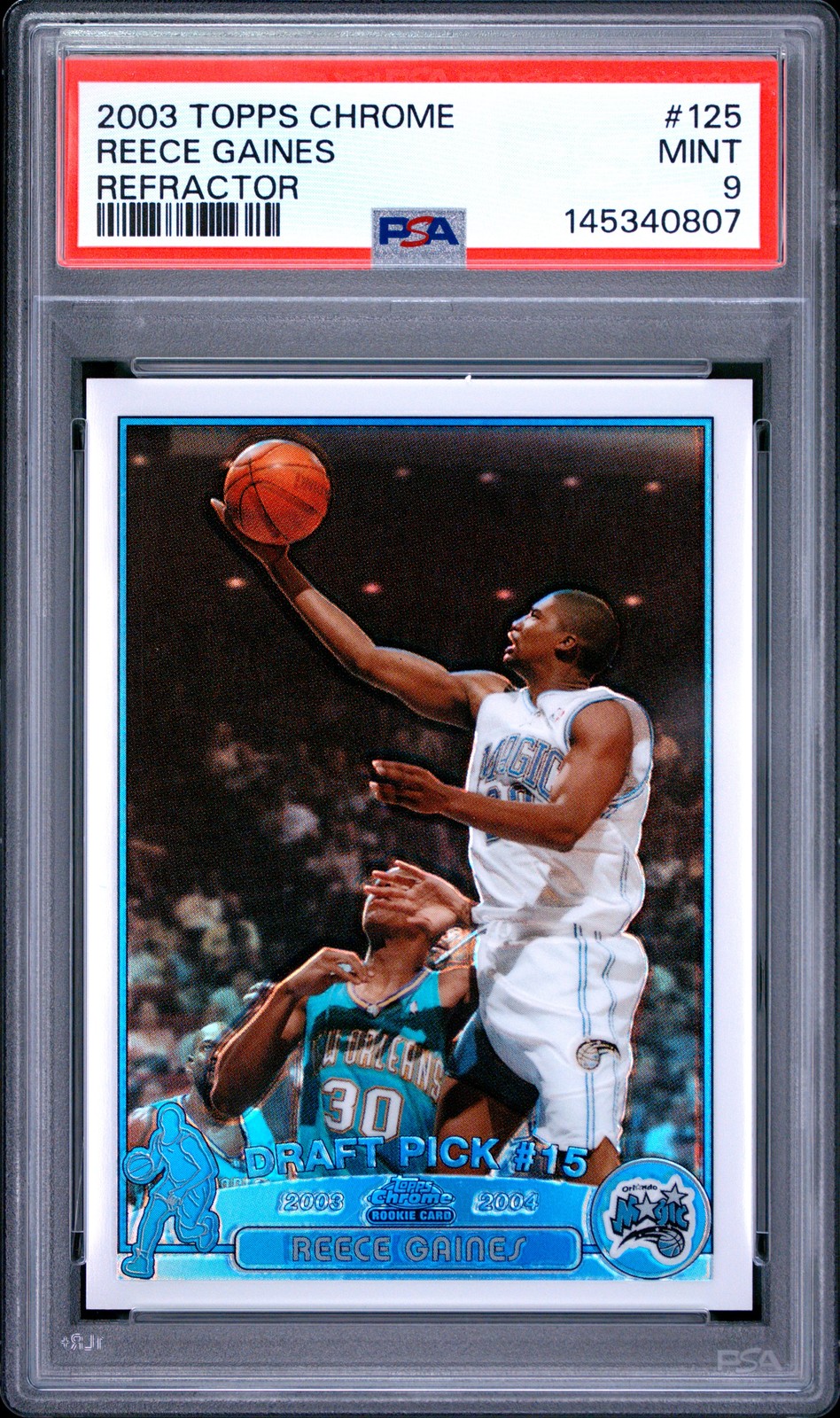 2003 TOPPS CHROME REFRACTOR #125 REECE GAINES ROOKIE RC PSA 9