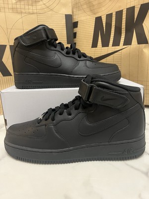 Men s Size 10.5 Nike Air Force 1 '07 Mid Casual Shoe Triple Black CW2289-001