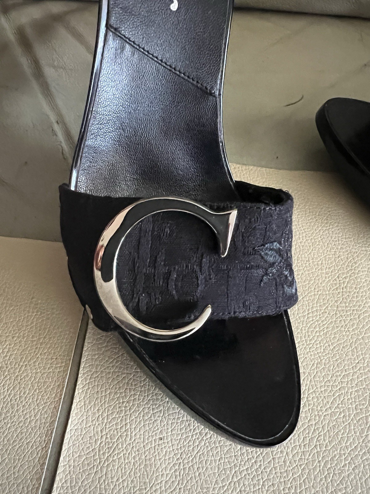 Christian DIOR Y2K Vintage John Galliano Black High Heel Mule Sandals 38 Us 8 thumbnail 2