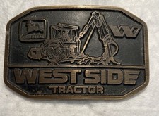 West Side Tractor Belt Buckle Brass Old