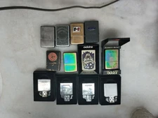 LOT OF  8 ZIPPO LIGHTERS And 4 Inserts Hurst,Ford, Harley, Jiu Jitsu,Clown