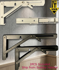 SOPORTE DE ESTANTE PLEGABLE DE ALTA RESISTENCIA SOPORTE DE ACERO PLEGABLE X2 PIEZAS BLANCO NEGRO