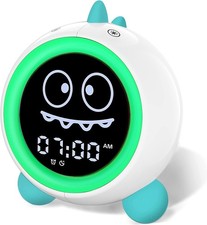 Kids Alarm Clock, Toddler Sleep Training Clock with Night Lights, Sound Machine