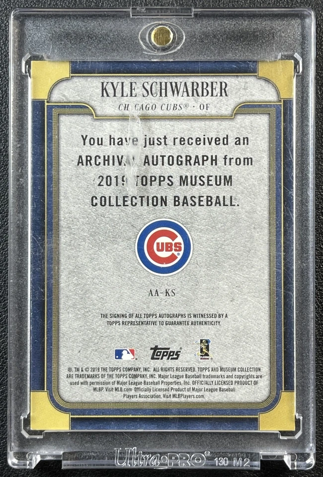 KYLE SCHWARBER 2019 TOPPS MUSEUM COLL #AA-KS ARCHIVAL AUTO GOLD 22/25 CUBS - Image 2 of 2