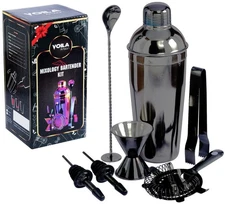 Premium Cocktail Shaker Set Bartender Kit 11 Pcs Black Stand Bar Tools