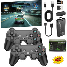 4K HDMI TV Game Stick Built-in 64GB 20000+ Video Games Console Wireless Gamepad