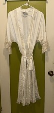 RARE CHRISTIAN DIOR Nightgown Robe VINTAGE Women  s Large Lace Trim