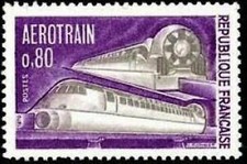 TIMBRE YVERT N° 1631 " AEROTRAIN 0,80F - 1970