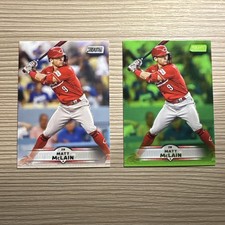 Matt McLain 2025 Topps Stadium Club #39 Base/Lime Green Foil Reds 2-Card Lot