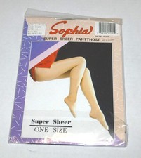 VTG Sophia Super Sheer Pantyhose Black 100 Nylon 5'-5'10" 90-165 LBS One Size