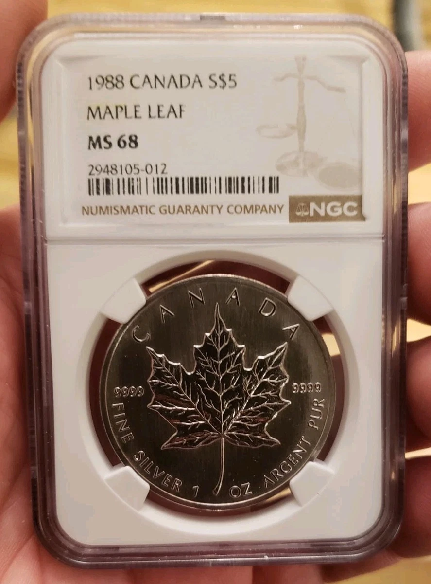 Canadian Maple Leaf Grade MS 68 Silver Bullion Coins for sale | eBay