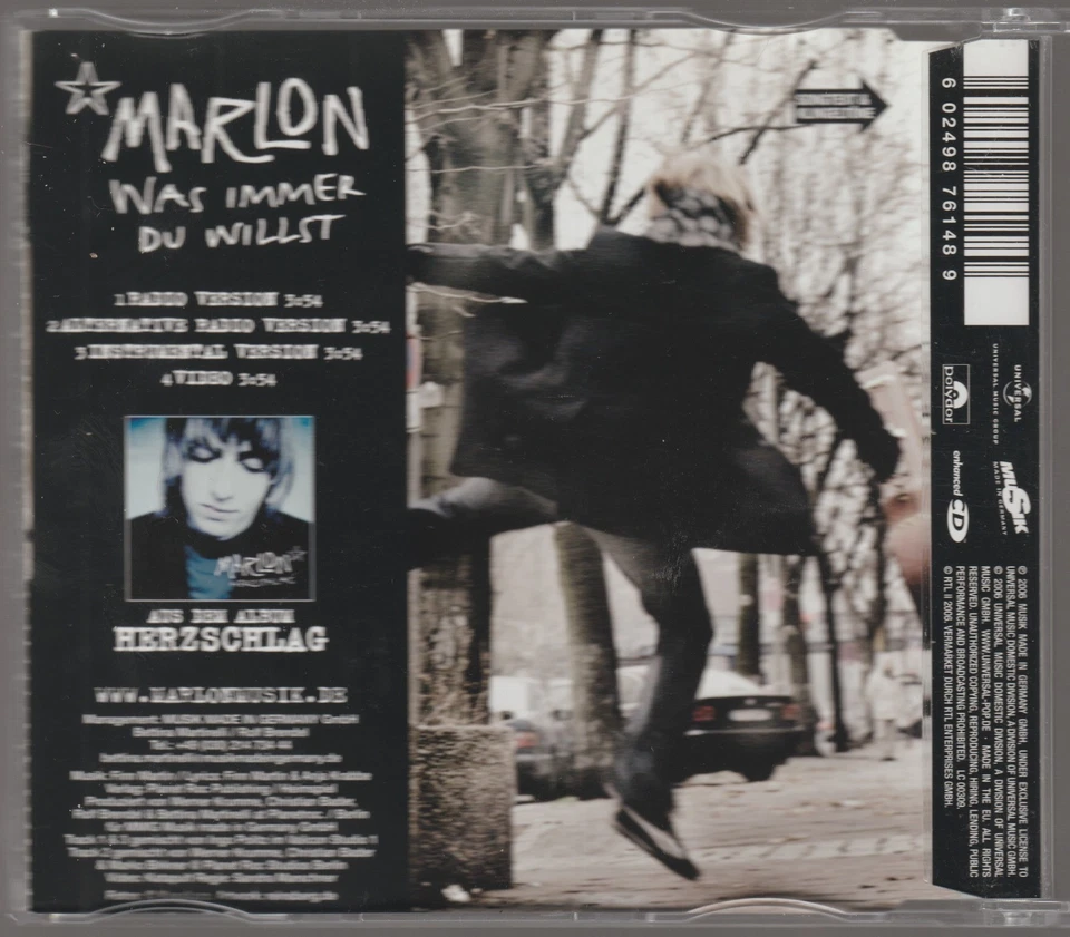 Marlon - Was immer du willst [3 Track Maxi CD Polydor + Video, 2006] - Bild 3 von 3
