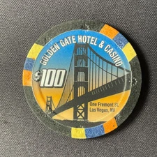 Golden Gate Las Vegas Nevada $100 casino chip 2010 Sun - no more table games