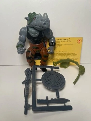Vintage 1988 TMNT Rocksteady action figure complete