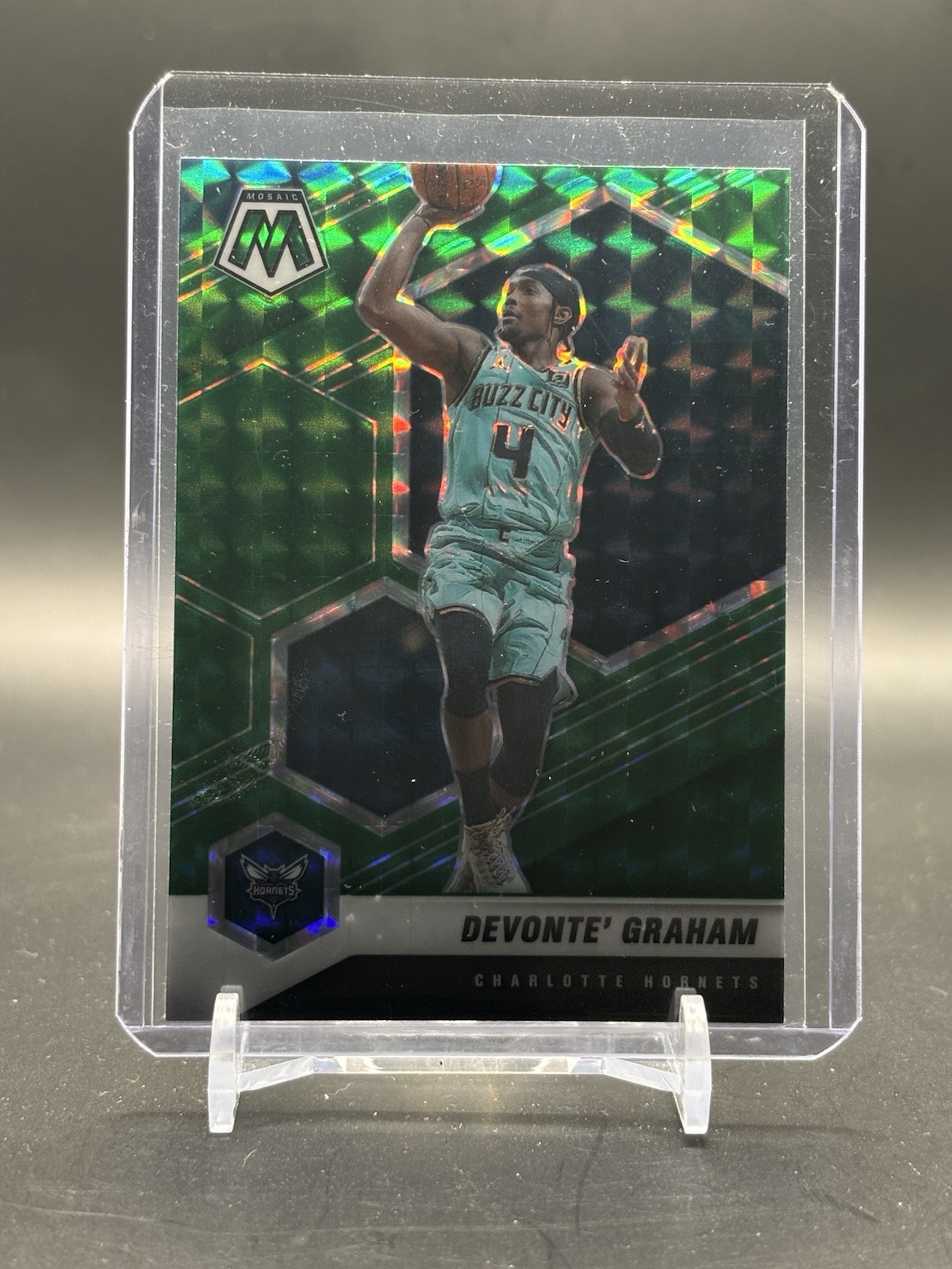 2020-21 Panini Mosaic #196 Devonte' Graham Mosaic Reactive Green