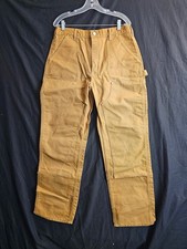 Carhartt B01 Double Knee Pants 34x32 32x31 Brown Carpenter Duck Loose Fit