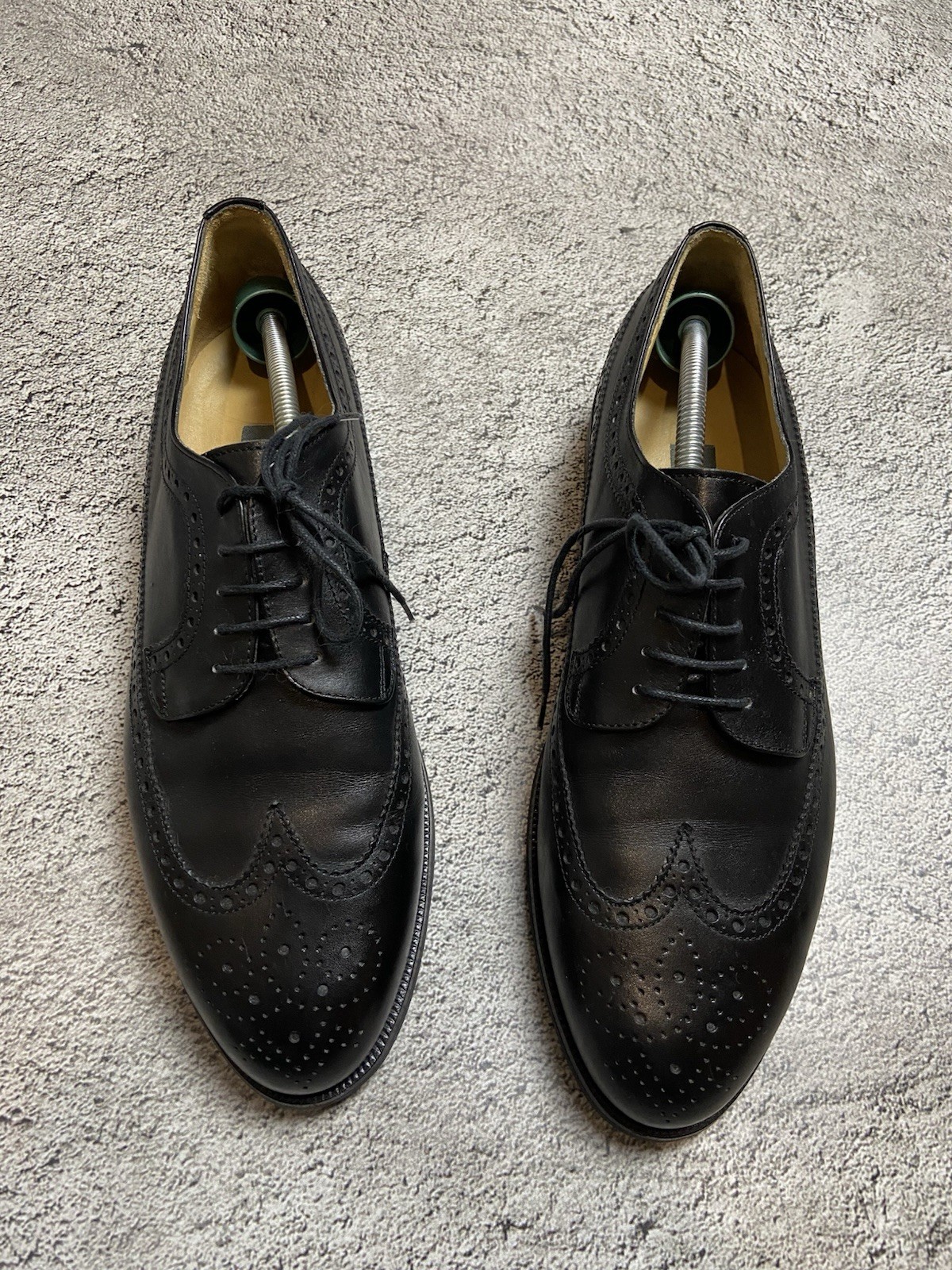 SAOLA Scarpe Derby Brogue Bally in pelle nera US 9 EU 42 43 Made in France