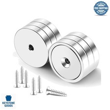 150lb Neodymium Cup Magnets with Screws - Heavy Duty Waterproof Wall Mounting...