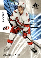 2020-21 SP Game Used #32 Sebastian Aho Golden Burst #/265