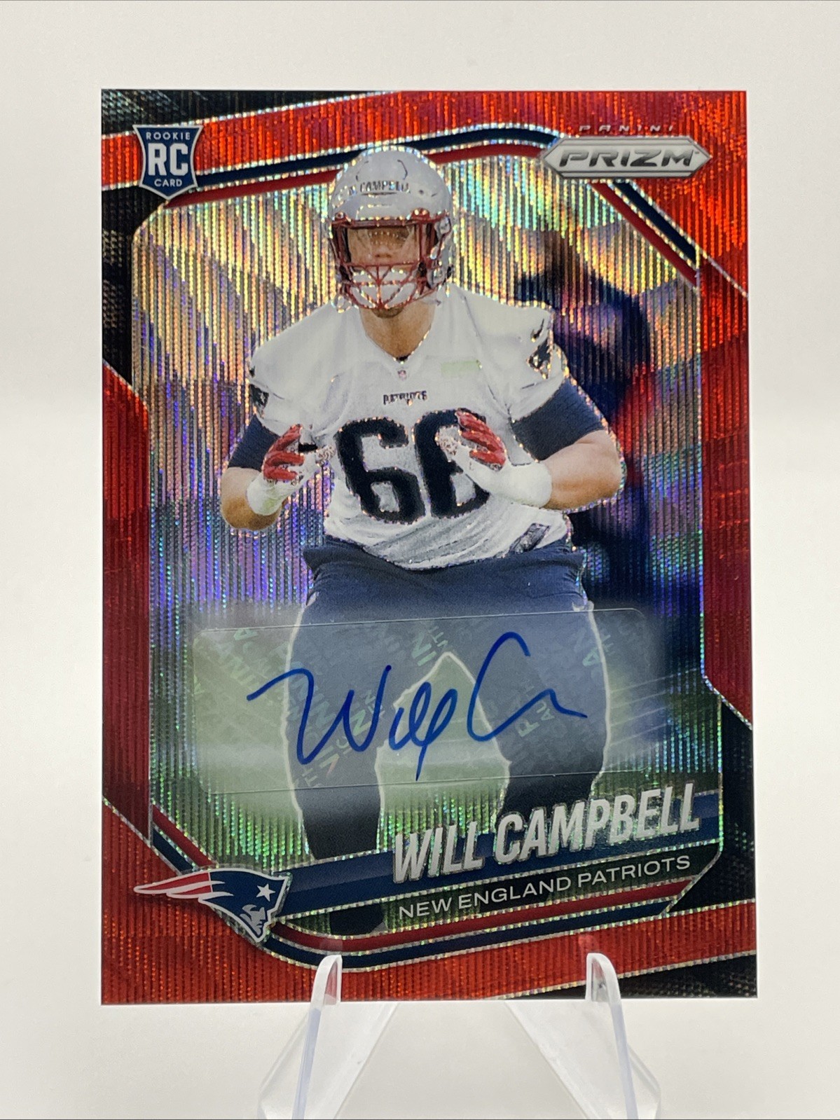2025 Panini Prizm - Rookies Will Campbell #312 Red Wave Prizm Autographs /149 RC