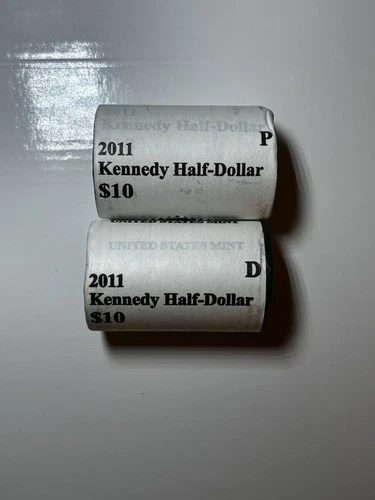 2011 P & D Kennedy Half Dollar Rolls - US Mint - Uncirculated