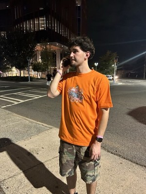 Xticca Orange Graphic T-Shirt Streetwear Welcome To The Jungle Art Tee 2XL