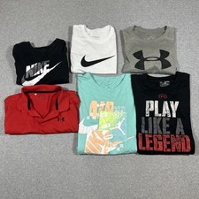 Lot of 6 Boy's Shirts Sz XL Under Armour Nike Athletic Active Outdoors