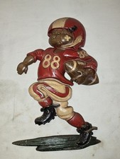 Vintage HOMCO 1976 Football Player Wall Plaque Red Uniform Mid Century Decor