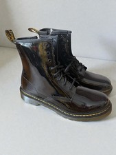 Dr. Doc Martens Boots 1460 Black Patent Leather Youth Size 6 Girls 5 Boys NWOB