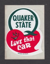 Quaker State Motor Oil Love That Car sticker