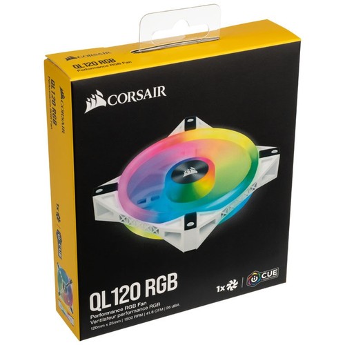 Lüfter CORSAIR 120*120*25 QL120 RGB LED Fan WHITE, Single - Bild 7 von 7