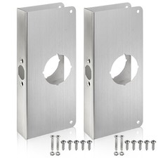 2 PCS Door Reinforcement Plates Stainless Steel Lock Repair 1-3/8x9 Inch