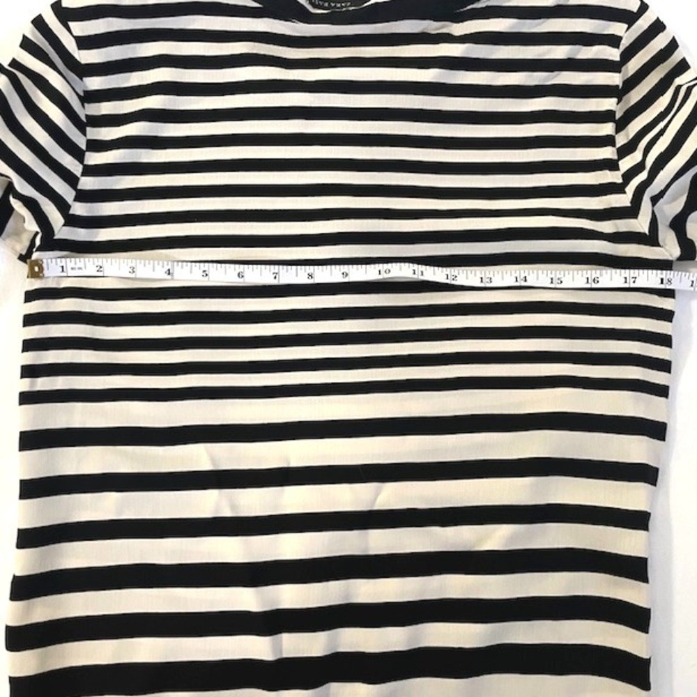 Zara Basic Size Small Black & White Striped Shift… - image 6