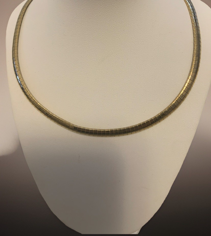 Vintage Herringbone Chain Choker Necklace - Monet 1990s - 16 inches  Gold Plated