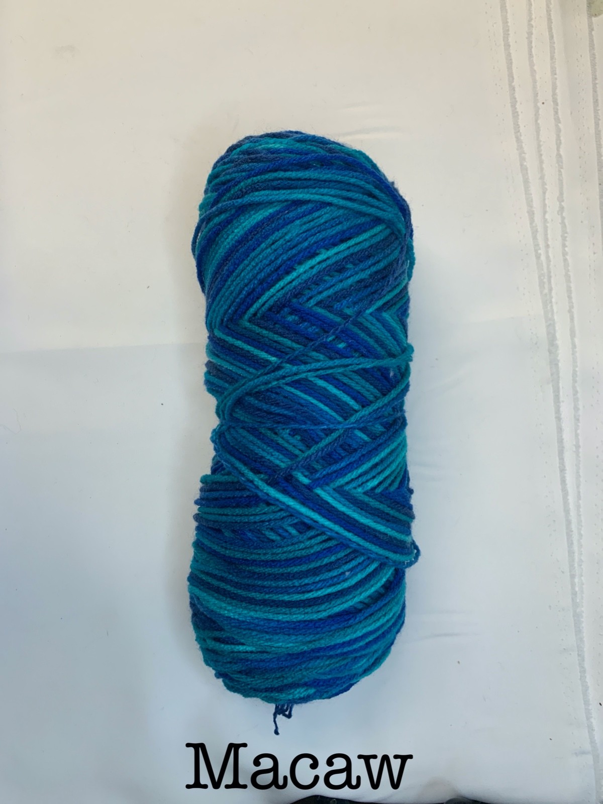 Southern Belle Mill End Yarn 10 oz. Macaw/Multi Blues 3- 4 ply worsted ... - Macaw Mill Industrial Lace