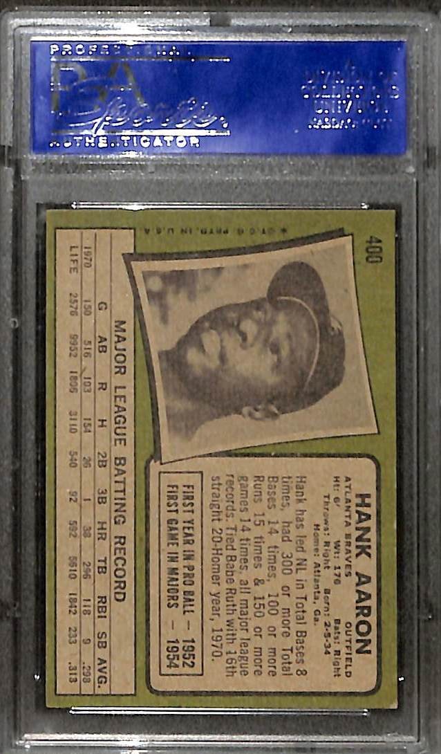 1971 Topps #400 Hank Aaron PSA 7 NM 31565079  view 2