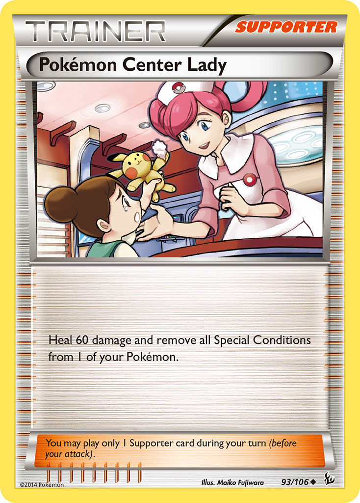 Pokemon Center Lady 93/106 UC Flashfire Pokemon LP