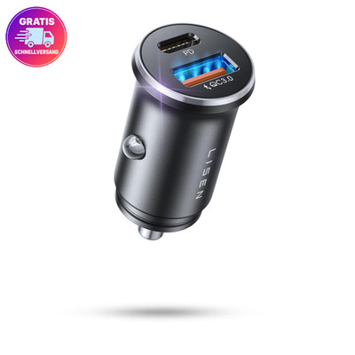 LISEN 54W Zigarettenanzünder USB C Auto Ladegerät PD QC3 KFZ Adapter